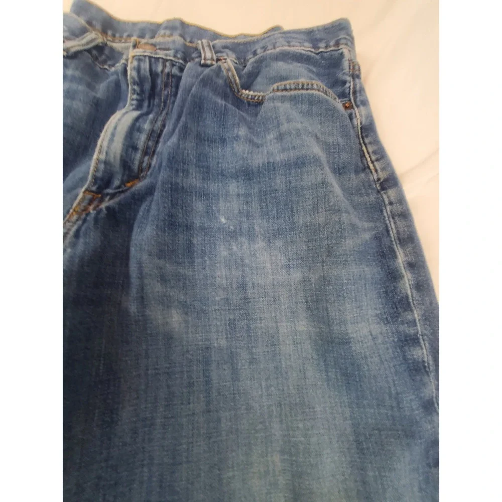Levis 514 Straight Fit Mens Jeans Blue Medium Wash Distressed 32x30